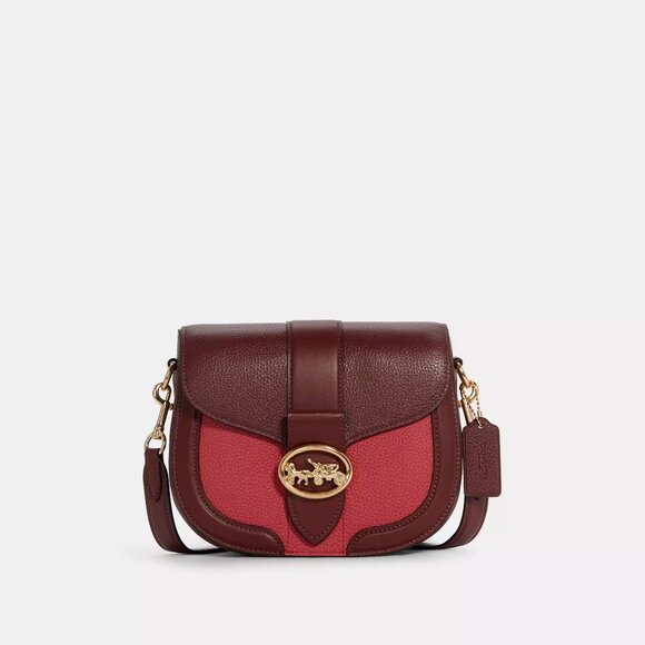 Coach Georgie Saddle Bag In Colorblock - Picture 1 of 7